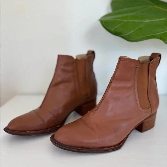 Rag & Bone Walker Pull On Cognac Leather Booties - Picture 2 of 11